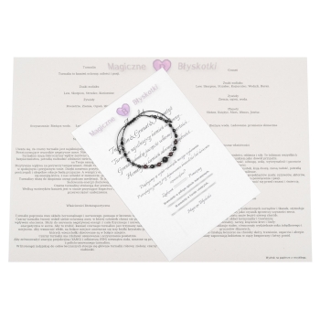 Bransoletka celebrytka czarny TURMALIN GRANAT HEMATYT ochrona i siła